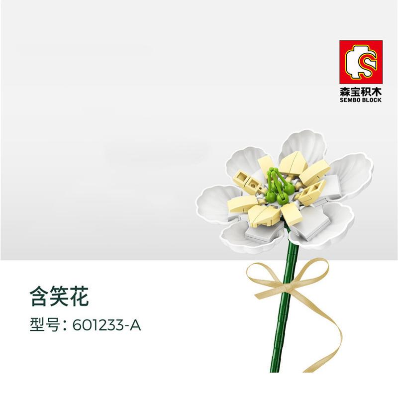 Sembo Blocks MOC Beautiful Flower Bouquet Roses Tulips Model Building Bricks Kids Present Valentine's Day Birthday Girls Gift