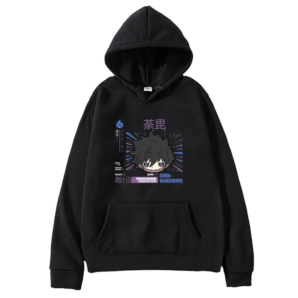 Japanese Anime My Hero Academia Dabi Hoodies Men Women Manga Print Long Sleeve Pullover Sweatshirts Casual Clothing