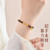 Putuo Mountain Natural Golden Sandalwood Bracelet, Yellow Pagoda Crystal Women's Wooden Buddhist Bead Sandalwood Bracelet, Crystal Good Luck