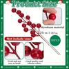 2025 Christmas Faux Pine Branches Artificial Christmas Red Berry Pine Stems Holiday Tree Decoration For Indoor Bedroom Office