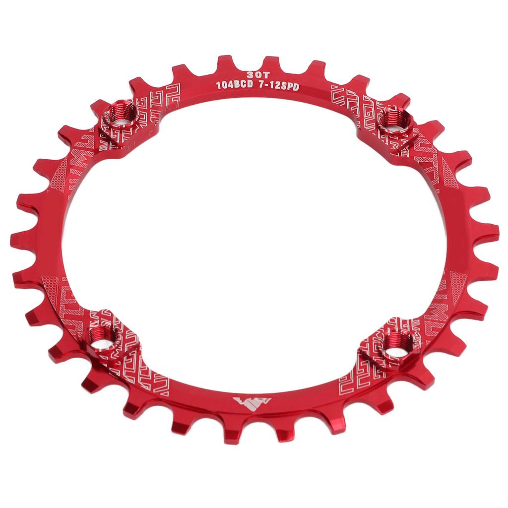104BCD Single Speed Chainring Aluminum Alloy 30T Chainring Crank Accessories for Mountain BikeRed
