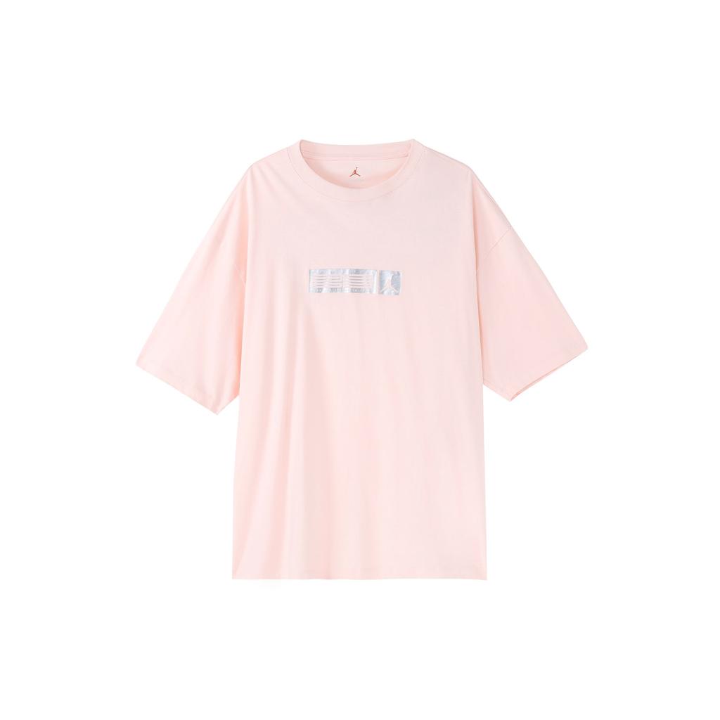Jordan Solid Color Crew Neck Pullover With Brand Logo Print Short Sleeve T-Shirt Men Tops Light-Pink DX4251-610