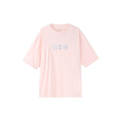 T-shirt Manches Courtes Uni Col Rond Avec Impression Logo de Marque Hauts Homme Rose Clair DX4251-610