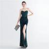 New Symphony Beads Back Strap Corset Corset Side Split Tube Top Fishbone Evening Dress