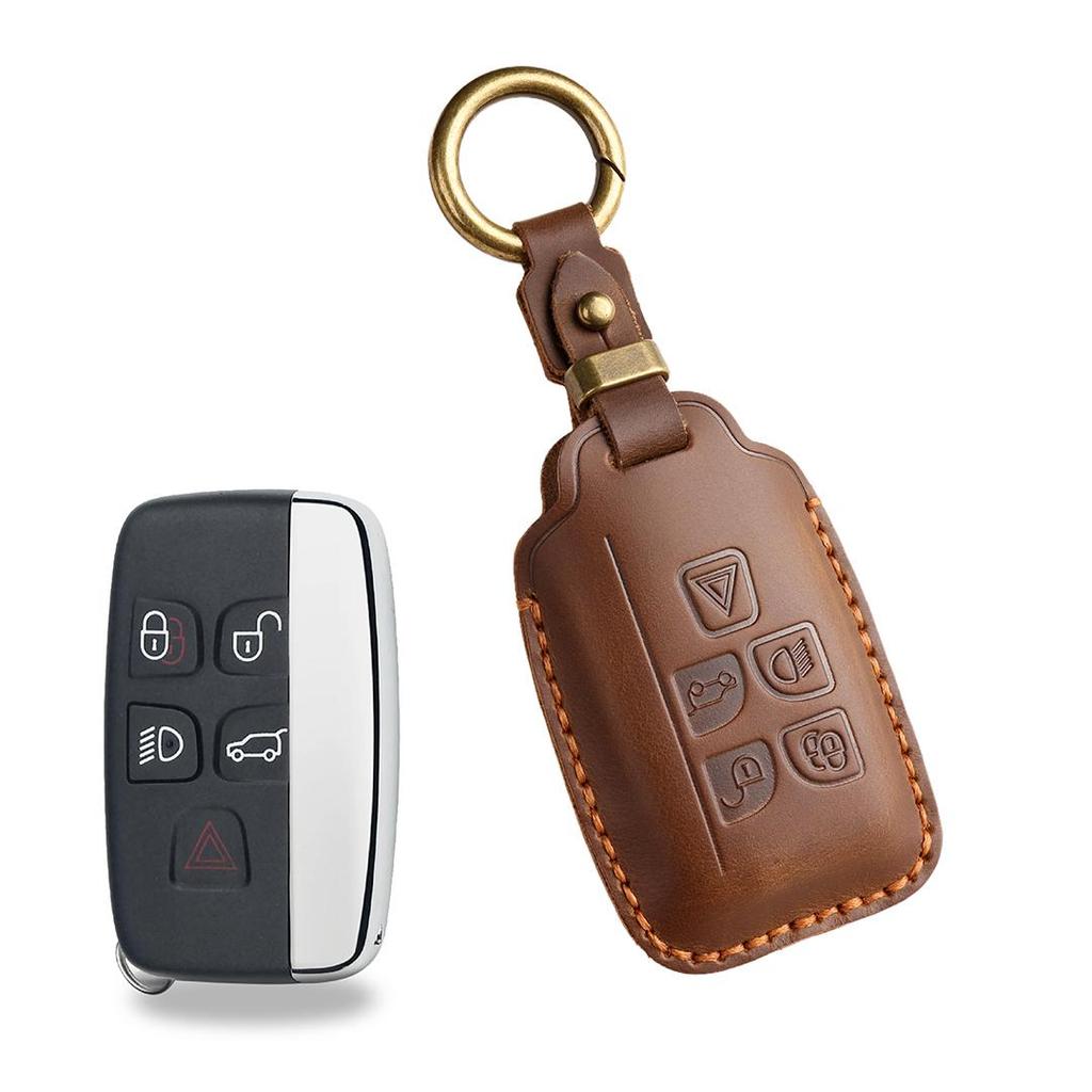 [Jaguar/Land Rover] Car Key Cover Keychain Cowhide Handmade Suitable for Old F-PACE/CFL/XEL