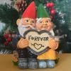 Dwarf Couple Heart-Shaped Resin Ornament – Indoor/Outdoor Garden Decoration