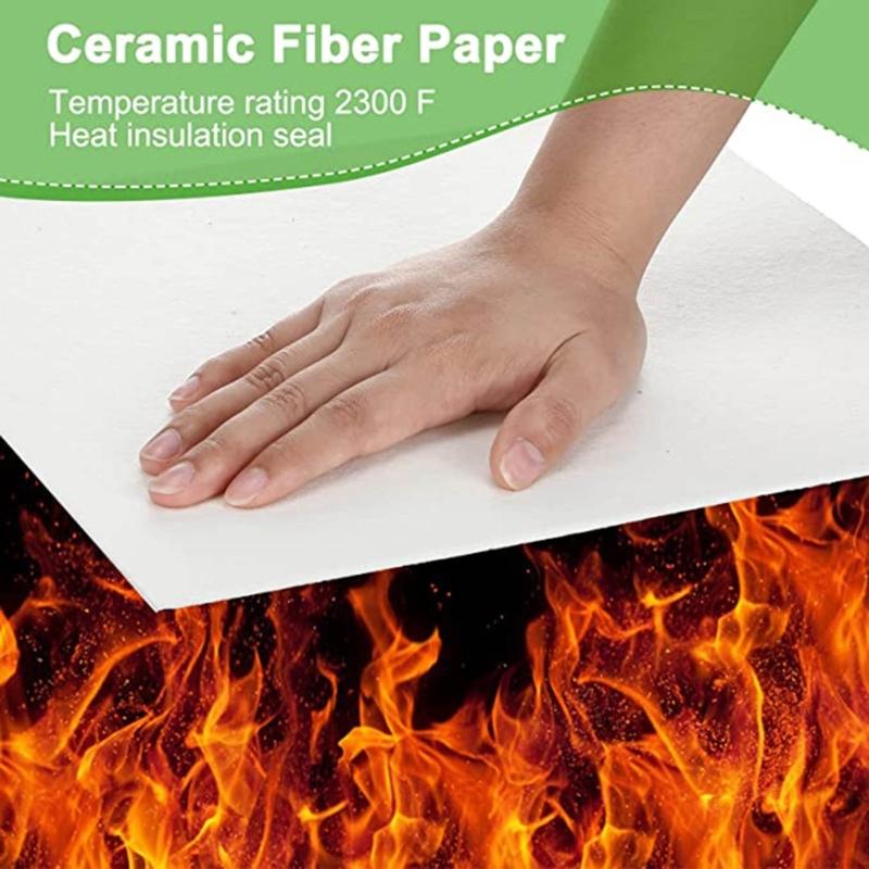 10 Pcs Ceramic Fiber Paper High Temperature Ceramic Fiber Square Paper White Insulation Gasket Paper for Stove Furnace
