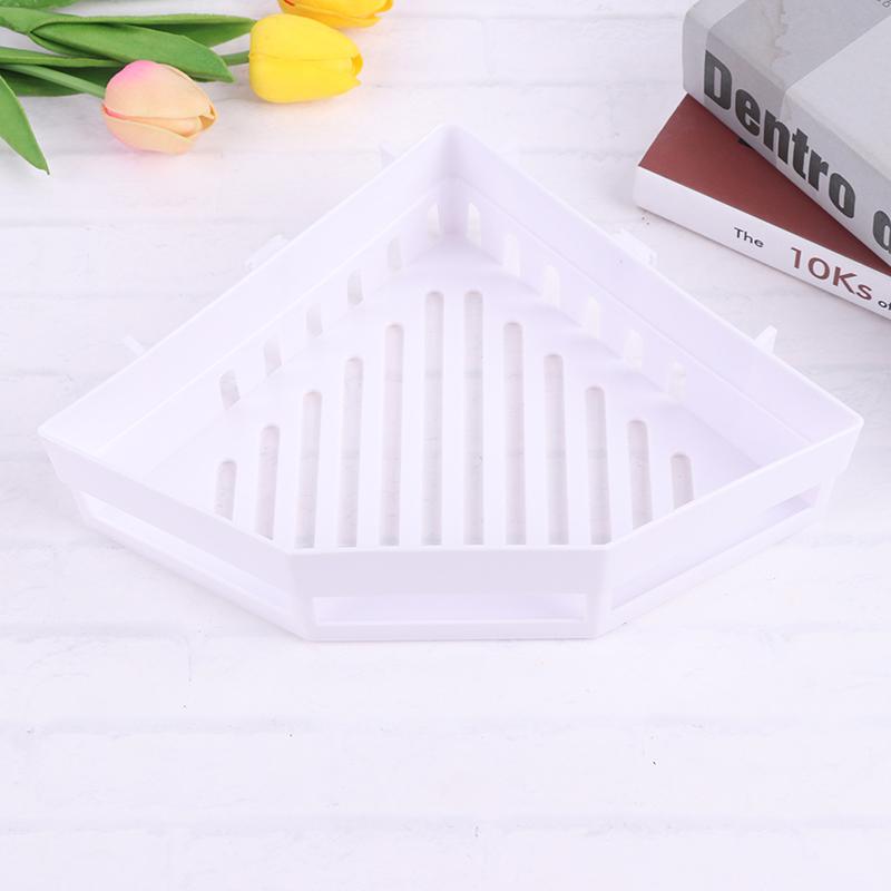 Suction Wall Triangular Bath Shelf Bathroom Corner Storage Holder Organizer Rack белый