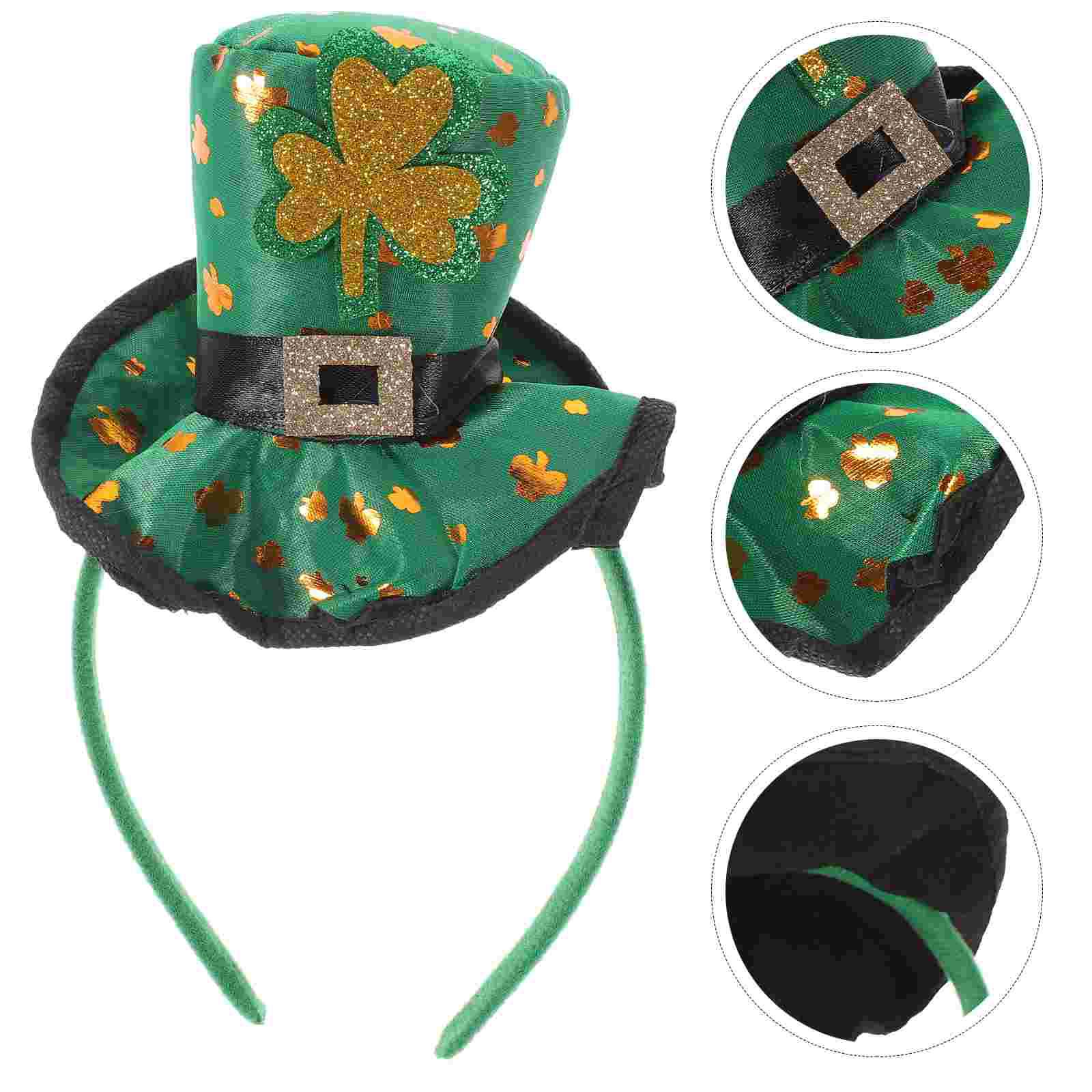 Clover Cuckold Decor Headband Shamrock Hair Hoops St Patrick s Day Saint Satin Make up 21.00X12.00X12.00CM
