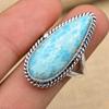 Meraviglioso anello in argento sterling 925 con gioielli fatti a mano con pietra preziosa Larimar