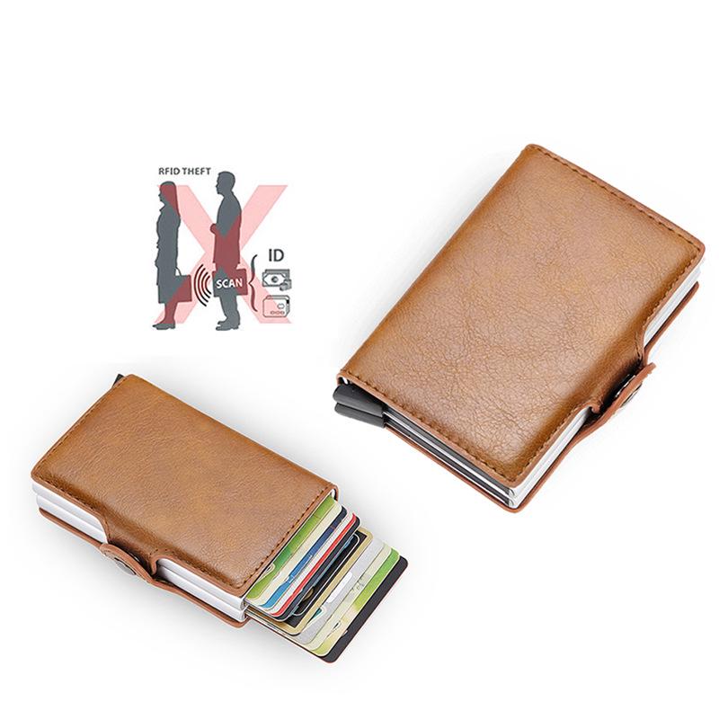 Men's Carbon Fiber Automatic Pop-Up Card Holder Wallet