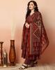 Women Designer Floral Printed Kurta Pant Dupatta Set Indian Bollywood Top Tunic Kurti