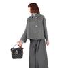 Korean Hepburn Grey Lapel Wool Duffle Coat - Women's Short Jacket for Autumn/Winter 2024