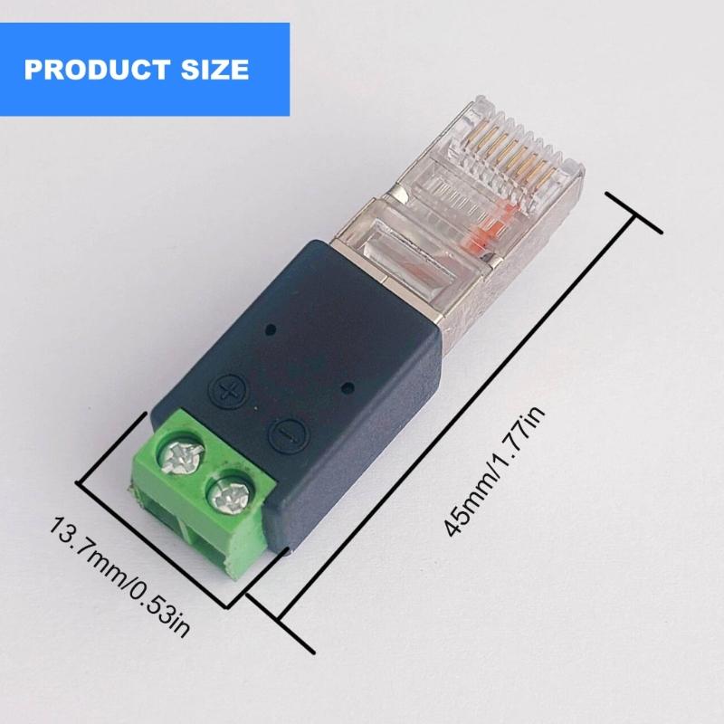 4Pcs RJ45 Male to 485 Connector Splitters Networks Connector Screw Terminals Adapters Converter Crystal Head Adapters