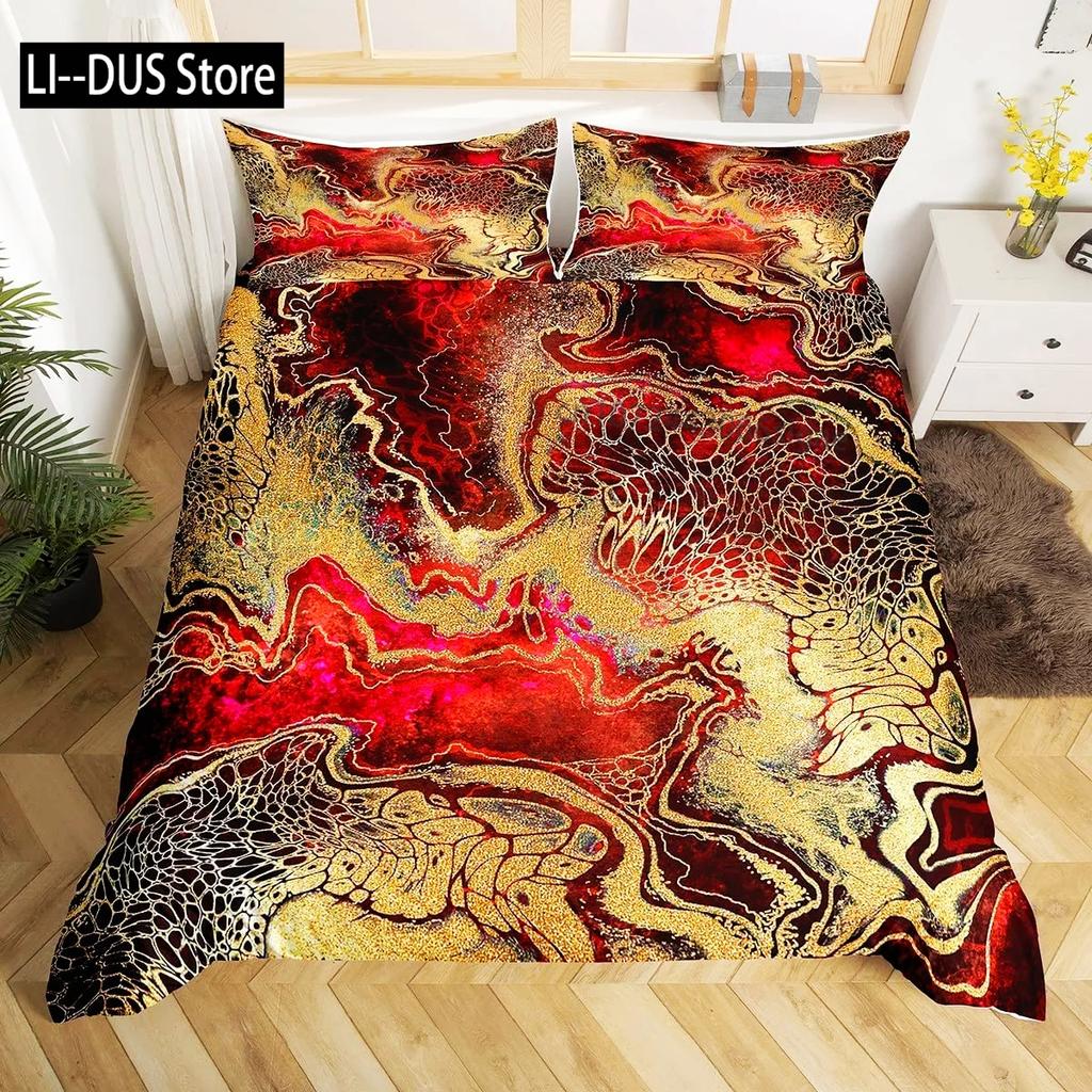 Nordic Marble Pattern White 3D Bedding Set Duvet Cover Pillowcase Bedclothes Single Twin Full Queen King Size POD Dropshipping
