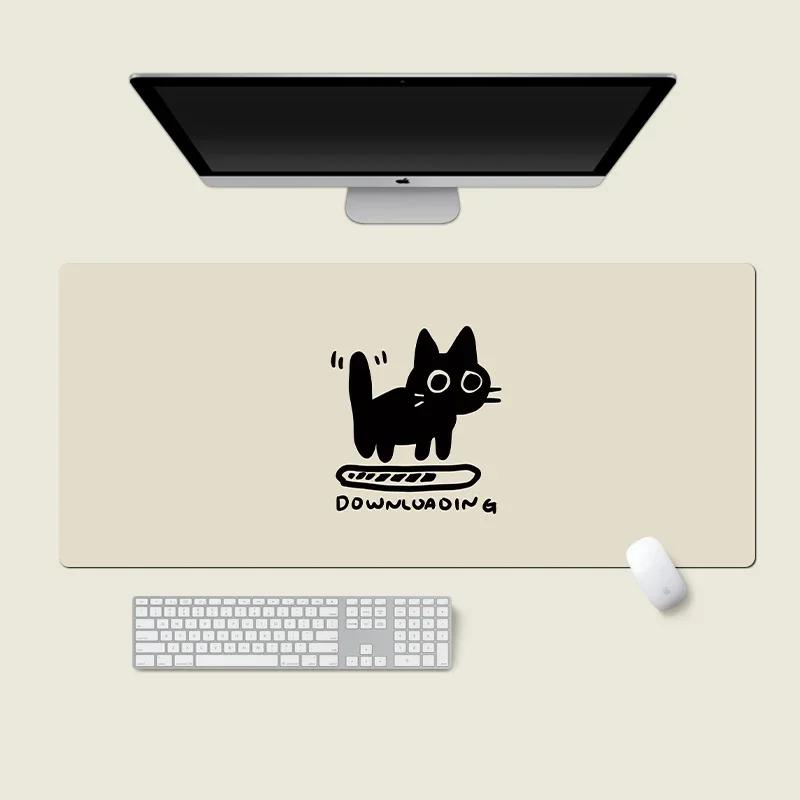 Cute Black Cat Mouse Pad Girl Large Computer Office Game Table Mats XXL Rubber PC Keyboard Mousepad Anti-slip Long Desk Pads