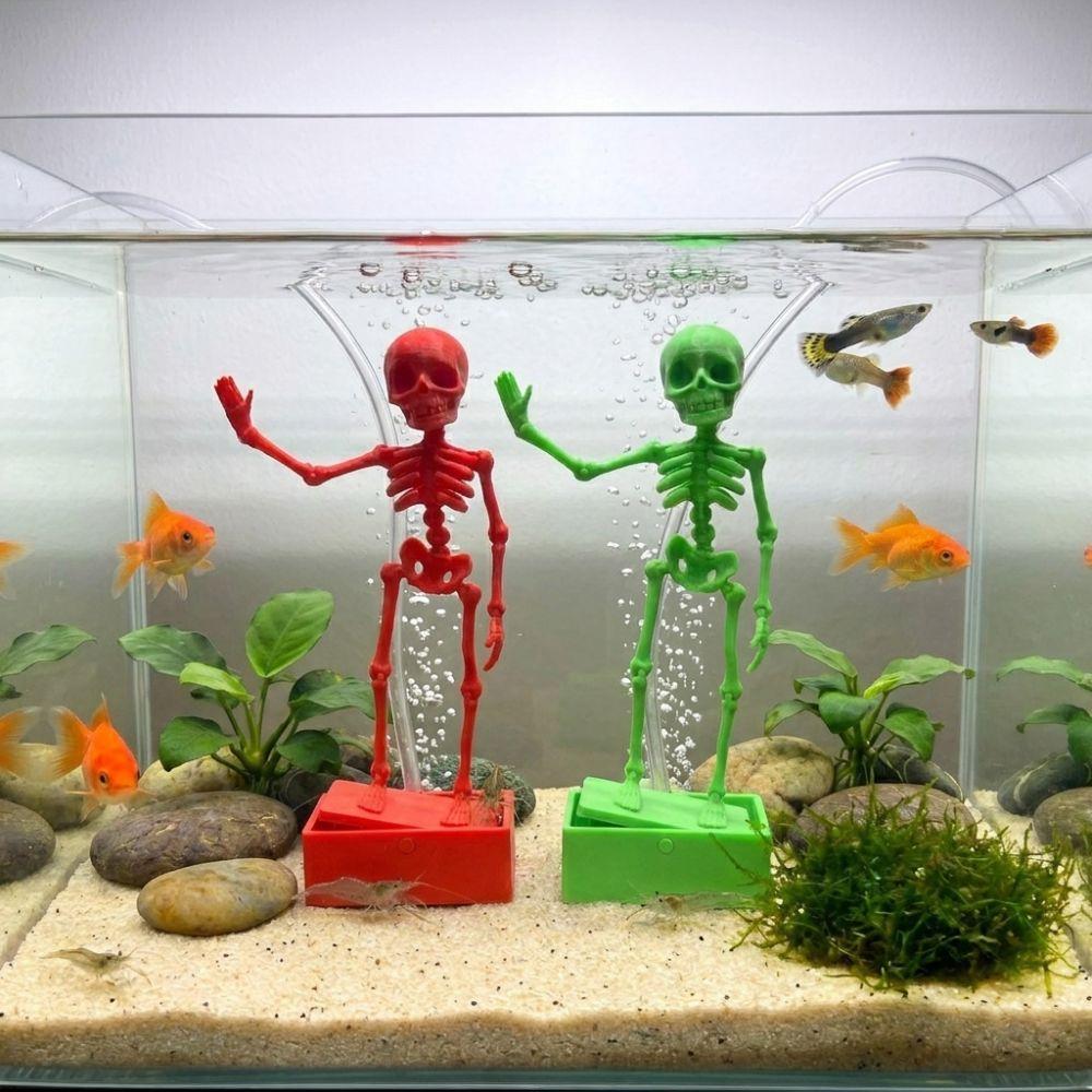 Skeletons Statue Dancing Skeleton Aquarium Bubbler Fish Tank Layout Decor
