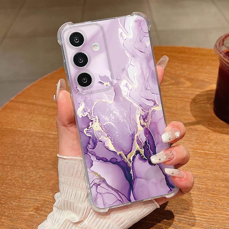 Marble Patterned Phone Case For Samsung Galaxy S26 S25 S24 S23 Ultra S22 S26 Plus S21 S24 S25 FE Clear Shockproof Soft TPU Cover