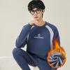 Herren Herbst Unterwäsche mit Fleecefutter: Teenager Schüler Winter Wärme Set