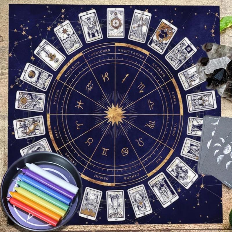 Square Flannelette Tarot Altar Cloth Board Game Pad Astrological Oracles Pad Table Cover Card Mat Divinations Tablecloth