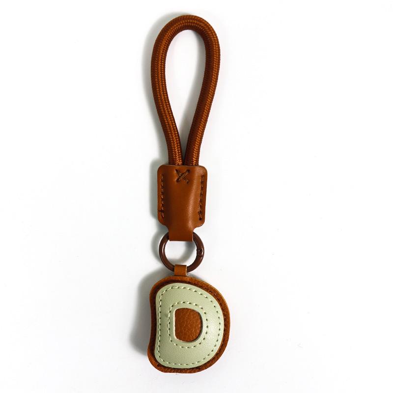 High-End Leather Alphabet Keychain Bag Pendant