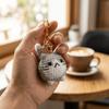 Multi-color Crochet Kitten Keyrings Cartoon Knitted Cat Keychain Cat Crochet Keychain  Gift