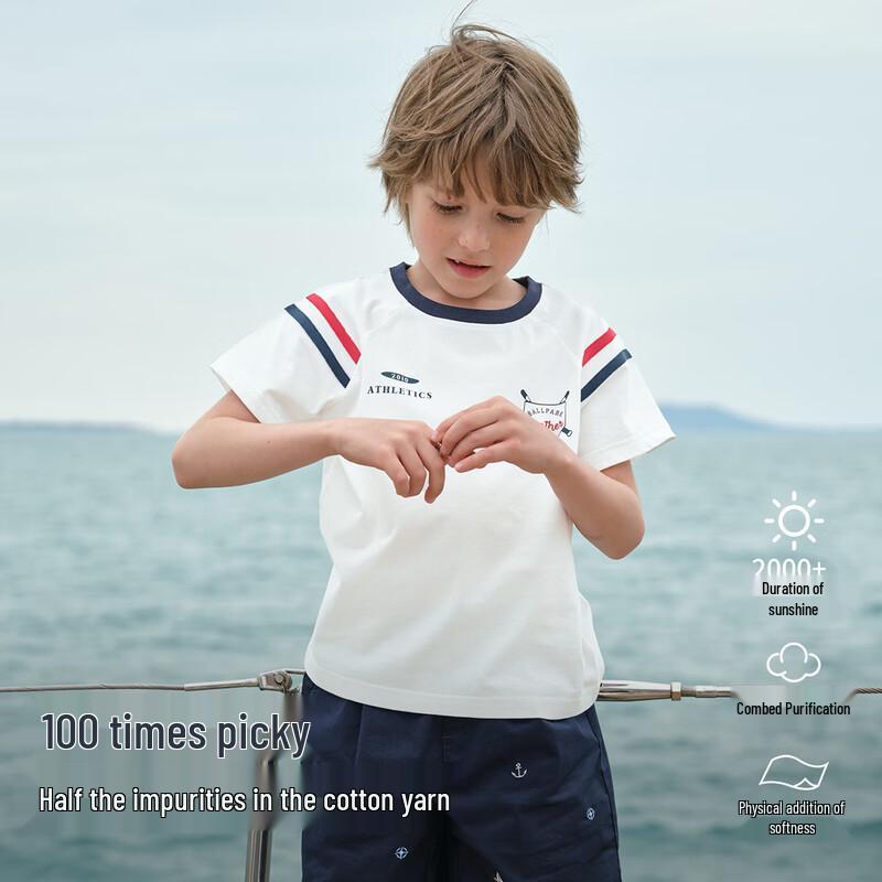 Davidbella Boys  Cotton Short Sleeve T-Shirt 130cm