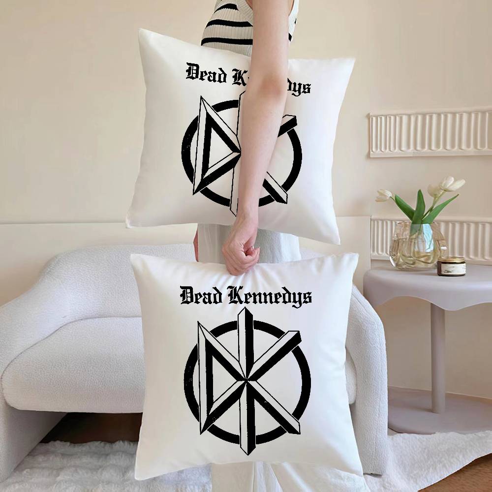 D-Dead Kennedys Наволочка Антипылевой клещ Наволочка Невидимая молния Шелковистая Накидка на диванную подушку 12x12Inch