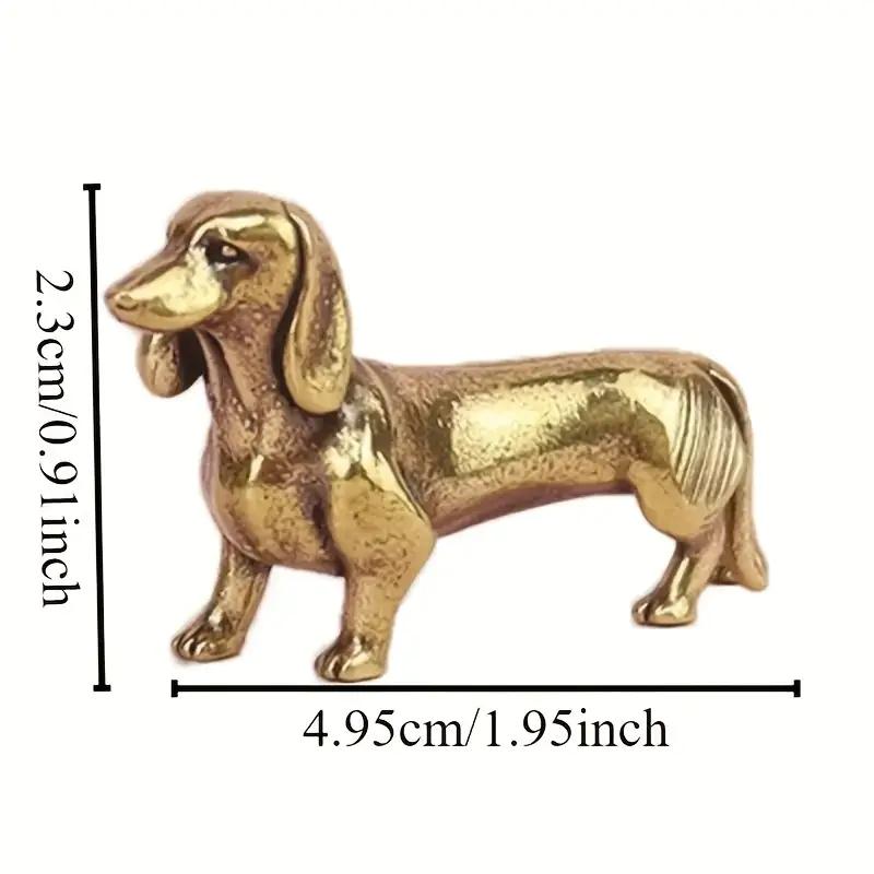 Statue Ornaments, 1pc Brass Dachshund Home Study Decoration Ornaments.