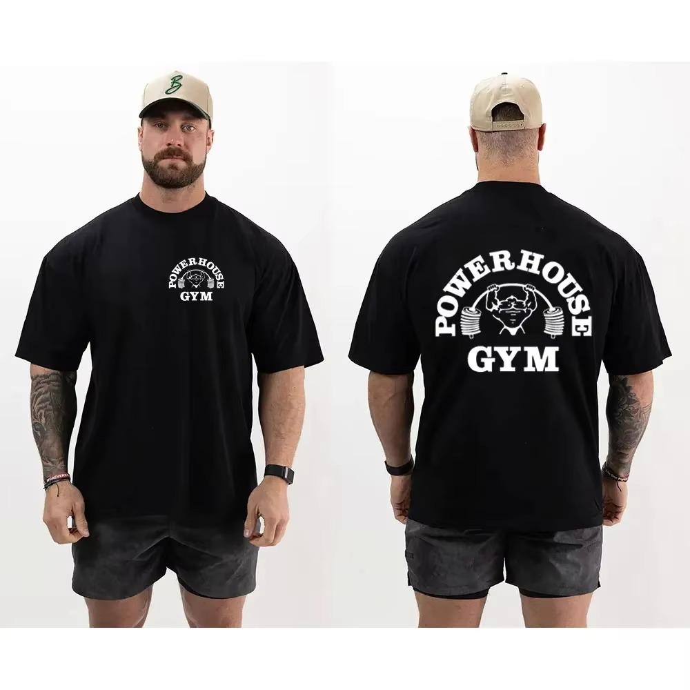 Summer Gym T-Shirts Cotton Oversized Men T Shirt Graphic Print Sport Women Tee High Quality Fashion Men's Clothes