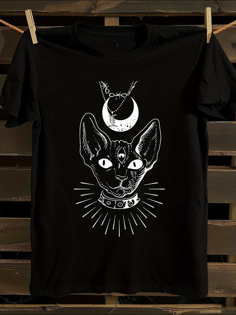 

Unisex Sphinx Cat Print T-Shirt XXXL