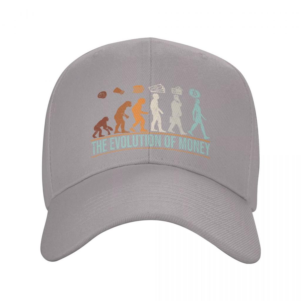 Classic Evolution Of Money Bitcoin Baseball Cap Unisex Women Breathable BTC Crypto Coins Dad Hat Sun Protection