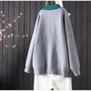 Artistic Autumn Color Block Long Sleeve Knit Buttoned Cardigan Sweater