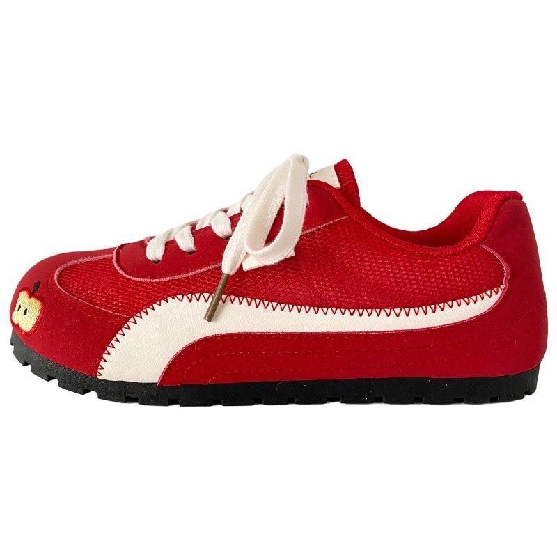 

33 dopamine sweet fruit bow embroidery niche design new flat bottom comfortable 40 красный