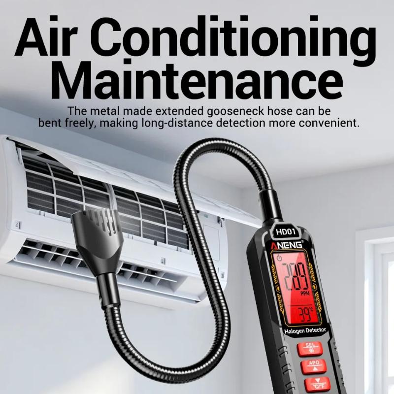 Professional Gas Leak Refrigerant Detector Automotive/ Air Conditioning Detection Audible Visual Ala Refrigerant Leak Detector for Freon Refrigerants
