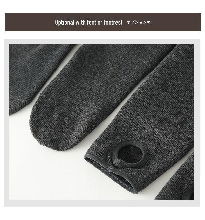 Women's High-Waisted Gray Velvet Leggings: Slimming, Warm, Vertical Stripes for Autumn/Winter.