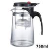 Transparent Heat Resistant Glass Teapot Convenient One-button Filtering Teapot Home