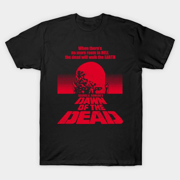 Men Black Print T-shirt Retro Dawn Of The Dead No-Cut Transfer Paper Print Cotton Tshirt S чёрный