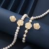 Elegant Imitation Zircon Delicate Flower Necklace Bracelets Earrings Women's Daily Versatile Party Banquet Wedding Zircon Gifts