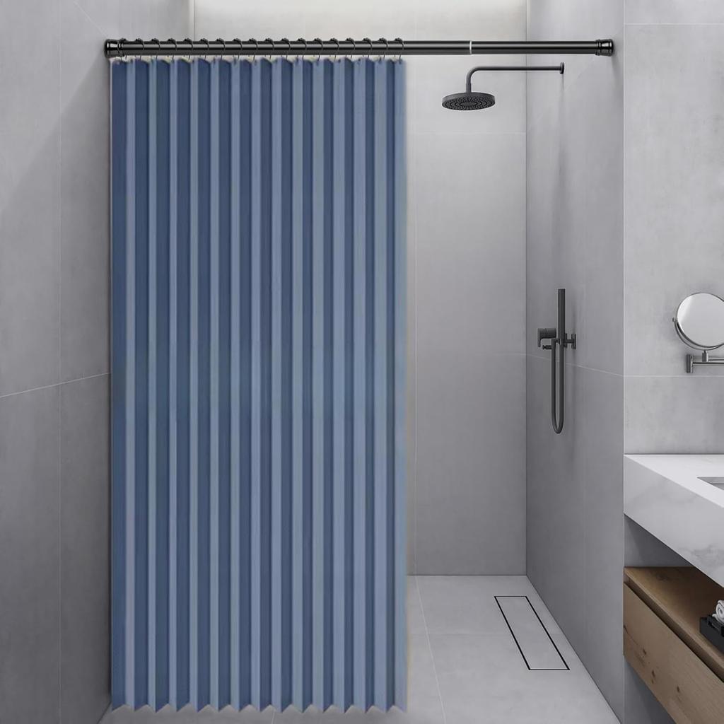 Magnetisch Vouwbaar Douchegordijn Waterdicht & Ruimtebesparend Ontwerp Met Haken Dikke Stof In 6 Kleuren Voor Moderne Badkamer Decor