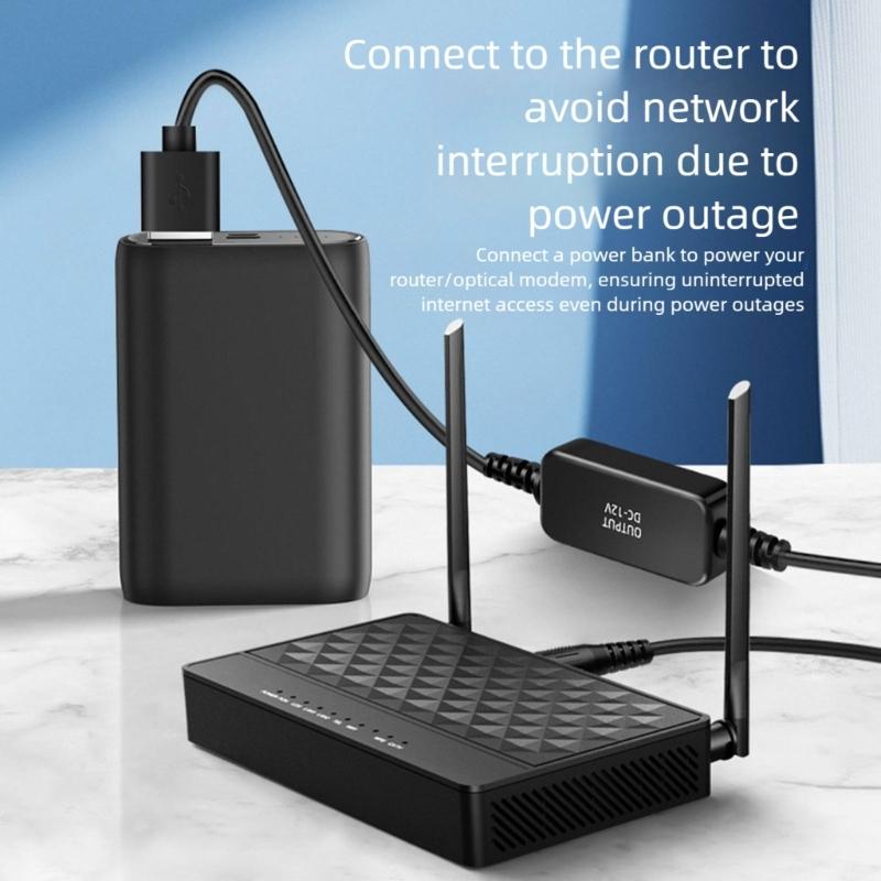 5V to 12V Step Up Converter Cable for Electronic Devices USB to DC5.5mm Boost Cable Safe and Stable Power Supply