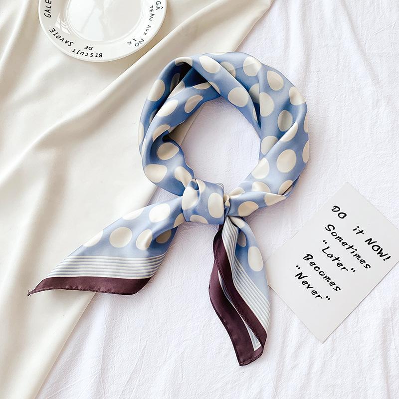 Spring Polka Dot Imitation Silk Scarf: Fashionable, Versatile, Elegant Decor.