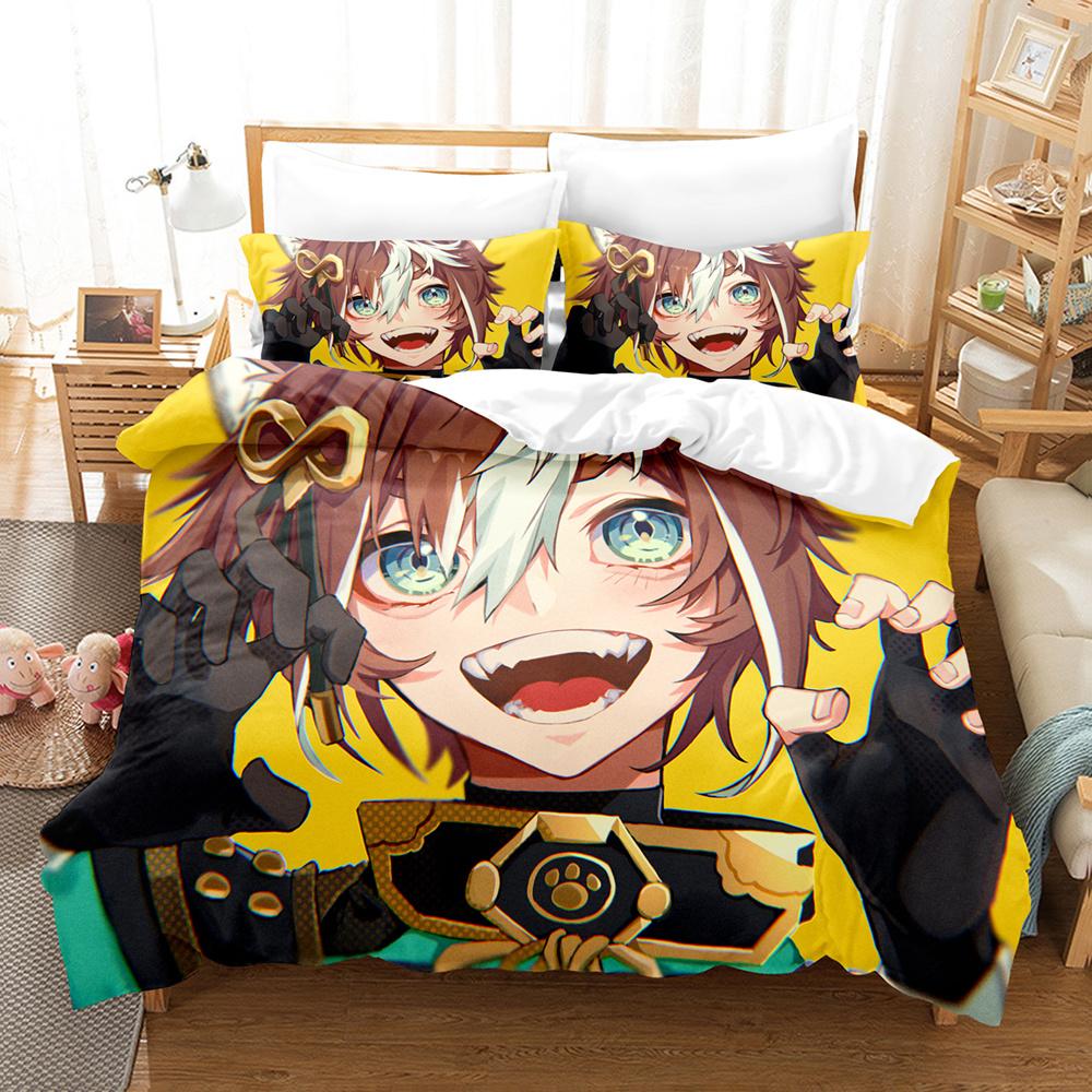 3D Print Cartoon Bedding Set Genshin Impact Game Kids 3d Duvet Cover Set Comforter Bed Linen For Children Boy Decor Bedclothes