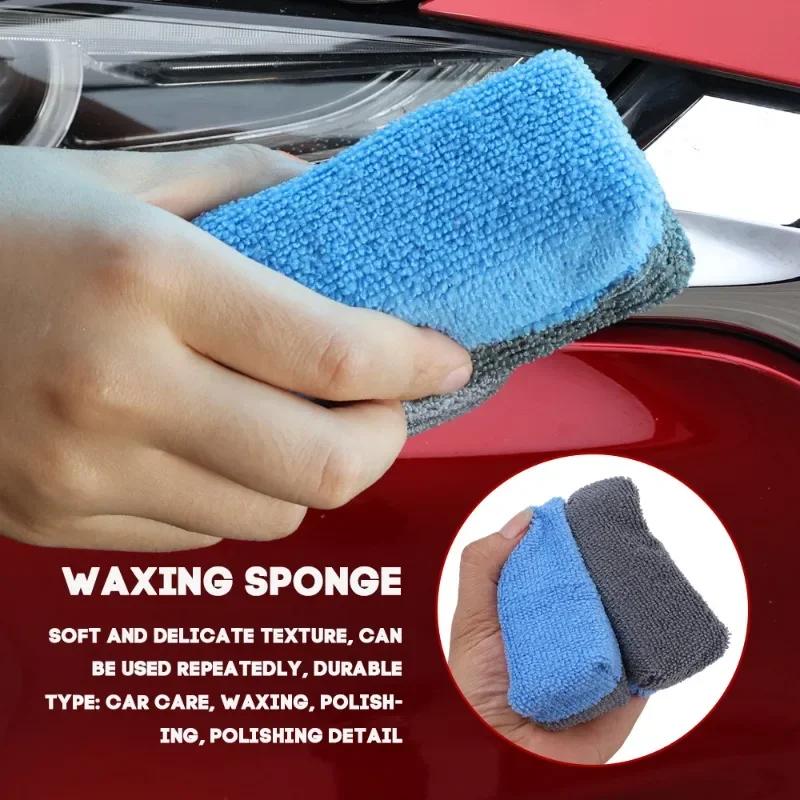 3/1pcs Microfiber Applicator Pad Car Cleaning Sponge Cloths Car Beauty Wax Polishing Sponge Superfine Fiber Fabric Sponge Wipe