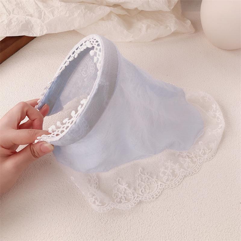 

Французский Кантри Клетчатый Кружевной Треугольный Шарф Повязка на Голову - Пляжный Вайб Аксессуар для Волос для Женщин