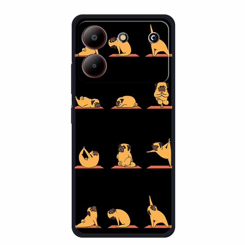 For ZTE Blade A54 Case Cute Cartoon Cat Black Silicone Soft Phone Case For ZTE Blade A54 4G Back Cover Case A 54 6.6" Funda Capa