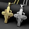Archanděl sv. Michael Chraň nás Štít Keltský Uzel Kříž Přívěsek Náhrdelník Nerezová Ocel Svatý Michael Amulet Řetízek Šperky
