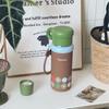 Cute Insulated Stainless Steel Liner Water Bottle, 500ml Drinking Cup & Spout Portable Heat-Resistant Food Grade for Kids