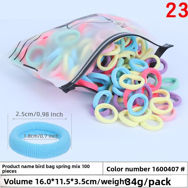 A Girl's Gradient Color Seamless Hair Tie Colorful Hair Band Headband Candy-colored Leather Band Hair Accessory and Headwear