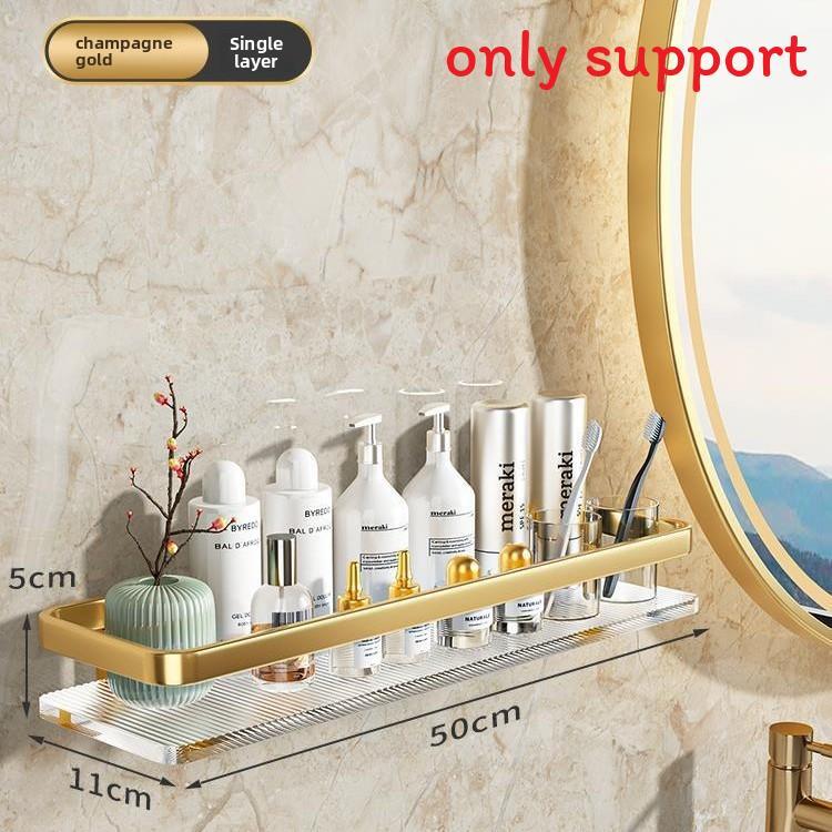 Acrylic Floating Wall Mounted Shelf Wall Mount Storage Rack For Kitchen Bathroom